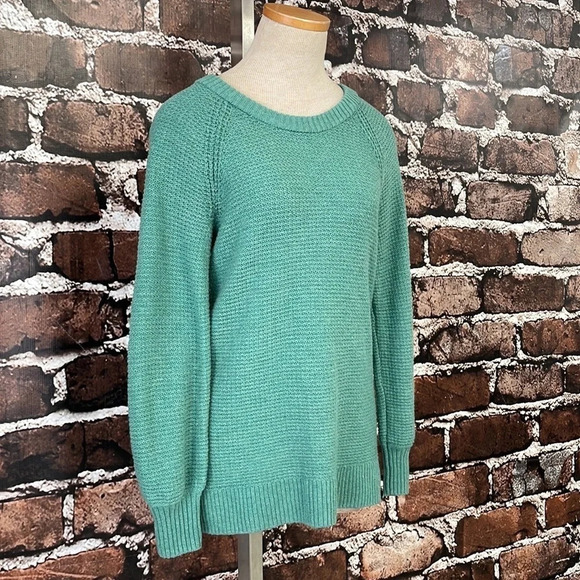 GAP Sweater Pullover Green Basketweave Knit Small Petite SP - Picture 6 of 13